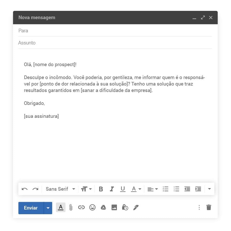 Exemplo da primeira abordagem no cold call 2.0