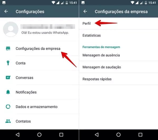 Configure o perfil da sua empresa