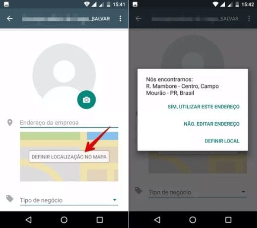Adicione a localização da sua empresa