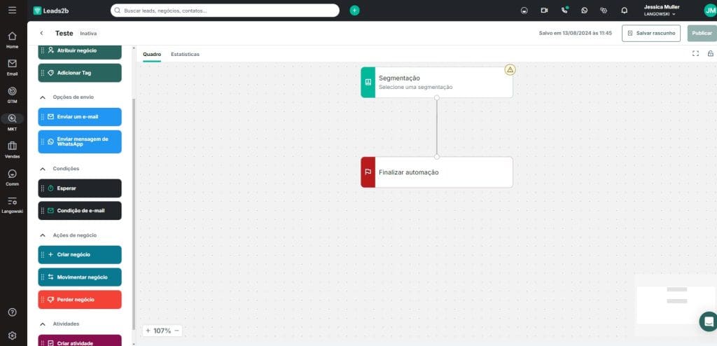 A jornada de automação da Leads2b te ajuda a se comunicar com seus clientes para aumentar o ticket médio das suas vendas
