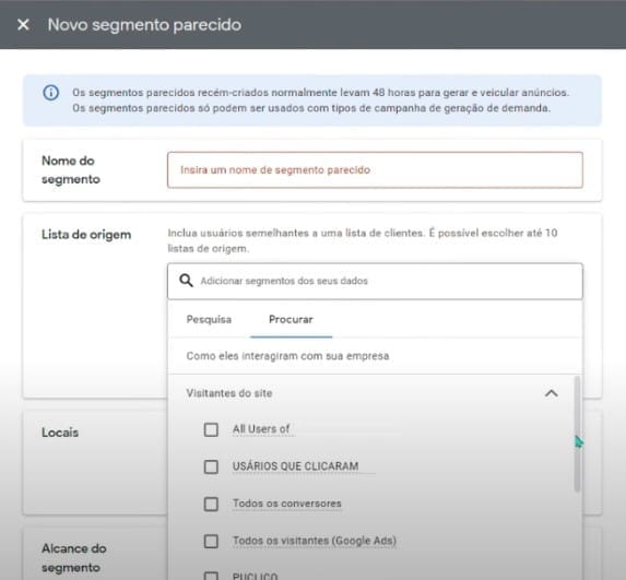 Por fim, clique na lista que você criou no GA4