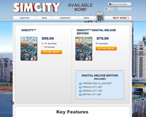 Teste a/b Sim City 5