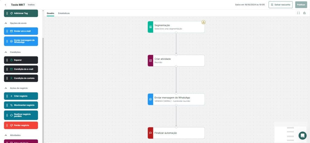 Crie e-mails e mensagens de WhatsApp personalizadas e automatize seus disparos em fluxos mistos com a Leads2b