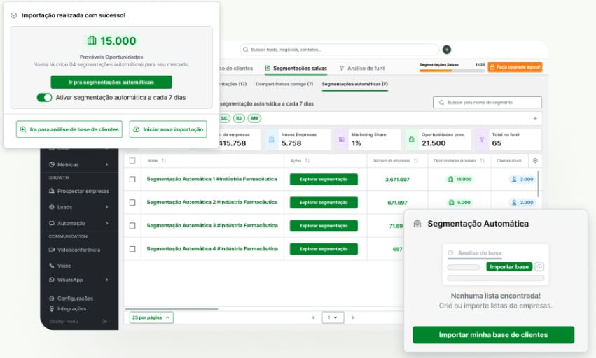 Segmente sua carteira em cliques com a segmentação automática da Leads2b
